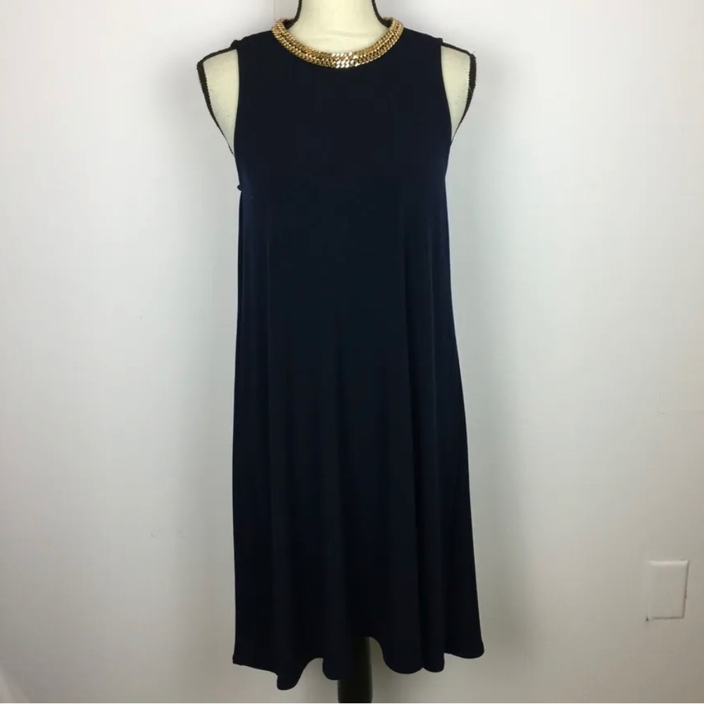 NWT Carmen Marc Valvo Navy Blue Dress